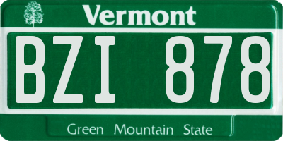 VT license plate BZI878