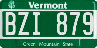 VT license plate BZI879