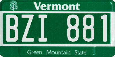 VT license plate BZI881