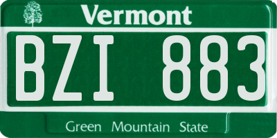 VT license plate BZI883