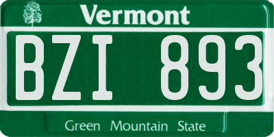 VT license plate BZI893
