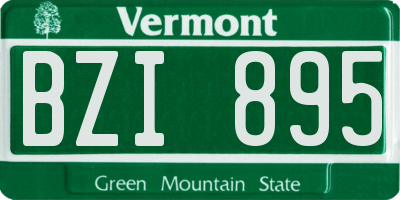 VT license plate BZI895