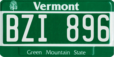 VT license plate BZI896