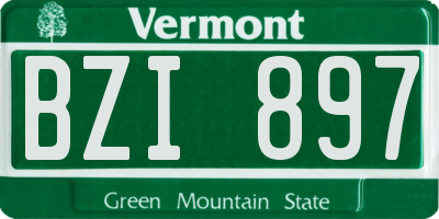 VT license plate BZI897