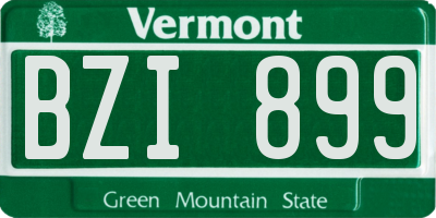 VT license plate BZI899