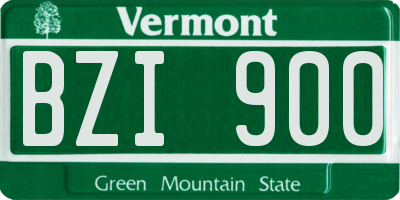 VT license plate BZI900