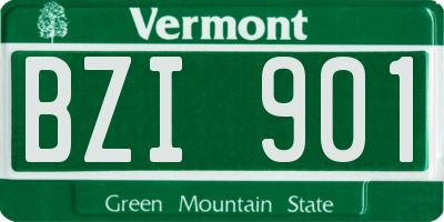 VT license plate BZI901