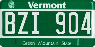VT license plate BZI904