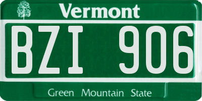 VT license plate BZI906