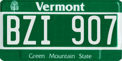 VT license plate BZI907