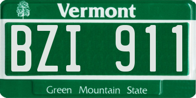 VT license plate BZI911