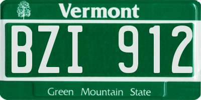 VT license plate BZI912