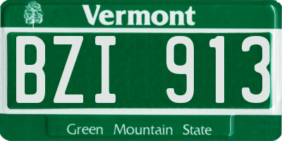 VT license plate BZI913