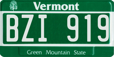 VT license plate BZI919