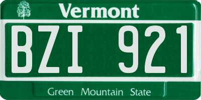 VT license plate BZI921