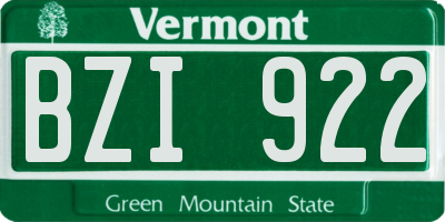 VT license plate BZI922