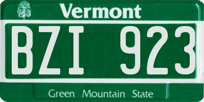 VT license plate BZI923