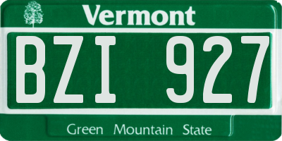 VT license plate BZI927