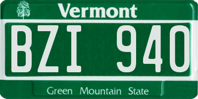 VT license plate BZI940