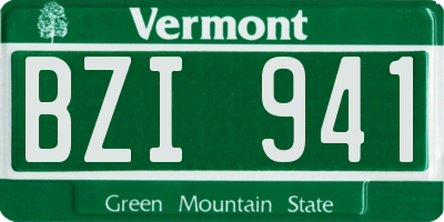 VT license plate BZI941