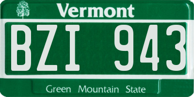 VT license plate BZI943