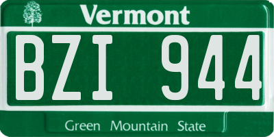 VT license plate BZI944