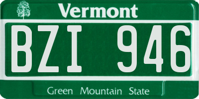 VT license plate BZI946
