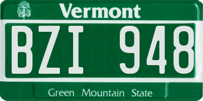 VT license plate BZI948