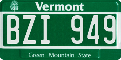 VT license plate BZI949