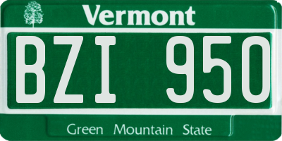VT license plate BZI950