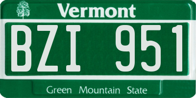 VT license plate BZI951