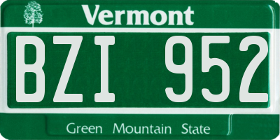 VT license plate BZI952