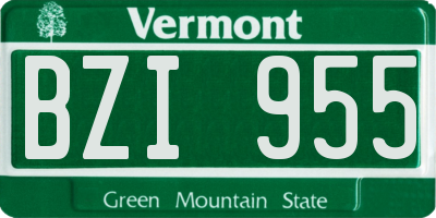 VT license plate BZI955