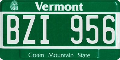 VT license plate BZI956