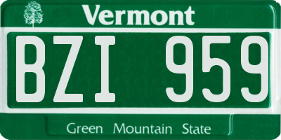 VT license plate BZI959