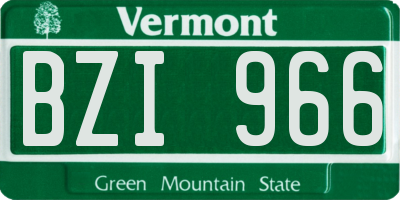 VT license plate BZI966