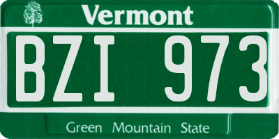 VT license plate BZI973