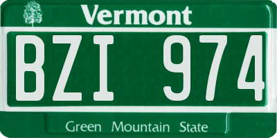 VT license plate BZI974
