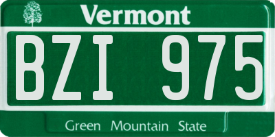 VT license plate BZI975