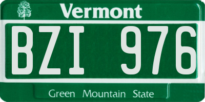 VT license plate BZI976