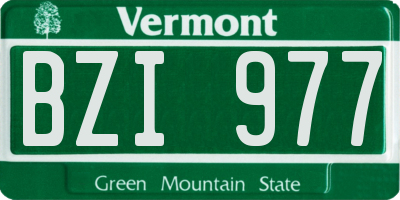 VT license plate BZI977