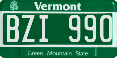 VT license plate BZI990