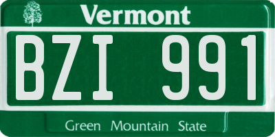 VT license plate BZI991