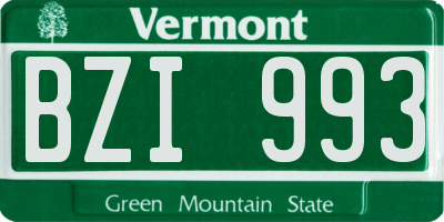 VT license plate BZI993