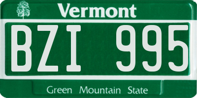 VT license plate BZI995