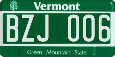 VT license plate BZJ006