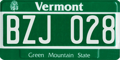 VT license plate BZJ028