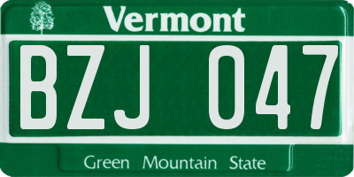 VT license plate BZJ047