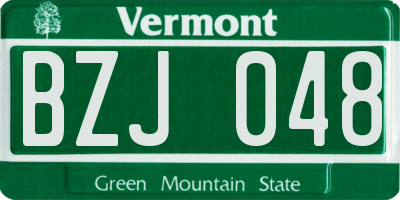 VT license plate BZJ048