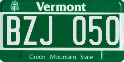 VT license plate BZJ050